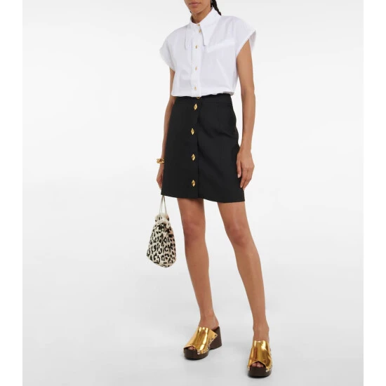 Ganni Lace-trimmed Cotton Poplin Top