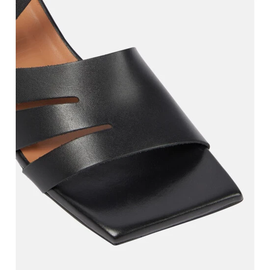 Ganni Buckled Leather Sandals - Image 5