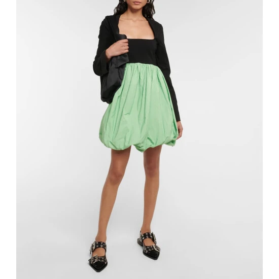 Ganni Balloon Skirt Taffeta Minidress