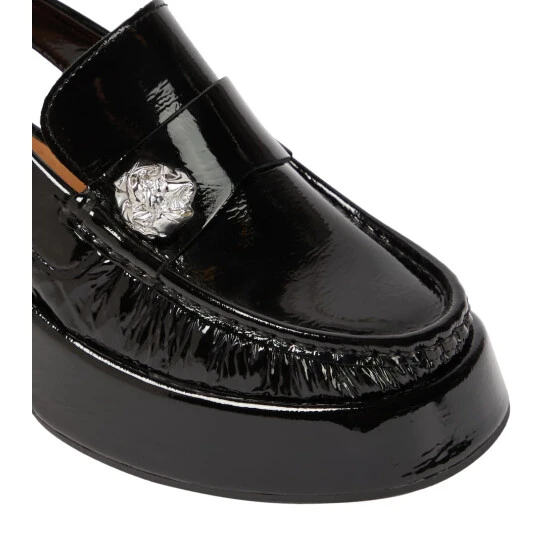 Ganni Slingback Patent Leather Loafers - Image 5