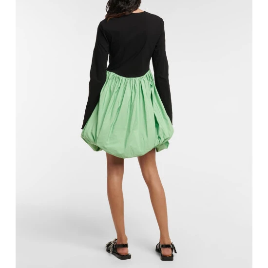 Ganni Balloon Skirt Taffeta Minidress - Image 2