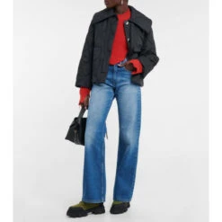 Ganni Leather-trimmed Ankle Boots