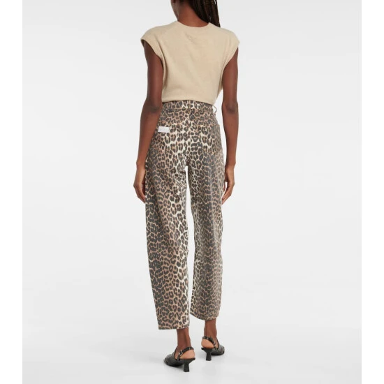 Ganni Stary Leopard-print Barrel-leg Jeans - Image 2
