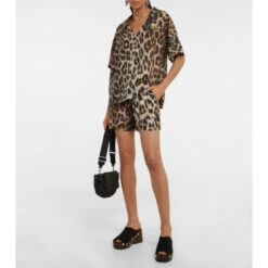 Ganni Leopard-print Shorts
