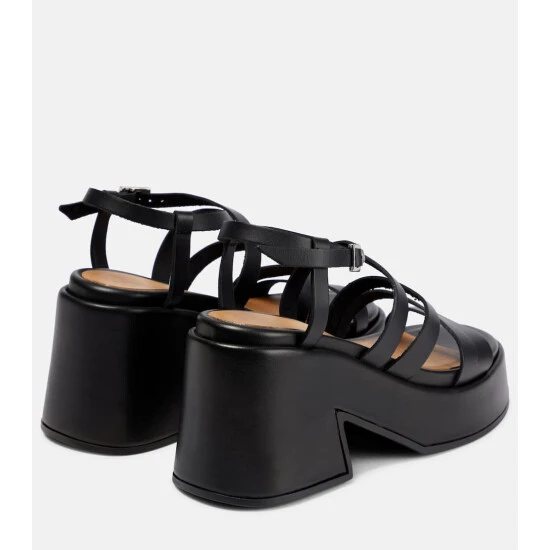 Ganni Platform Leather Sandals - Image 2