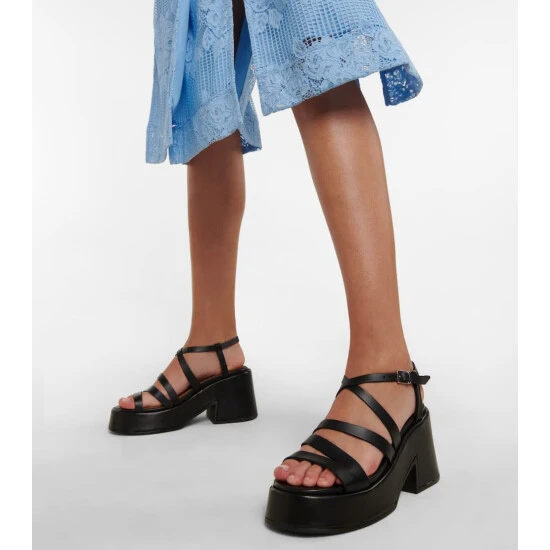 Ganni Platform Leather Sandals - Image 3