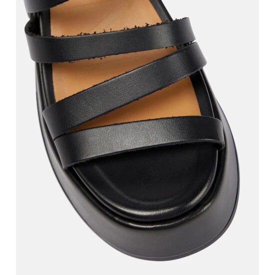 Ganni Platform Leather Sandals - Image 5