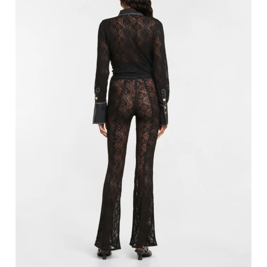 Ganni High-rise Lace Flared Pants - Image 2