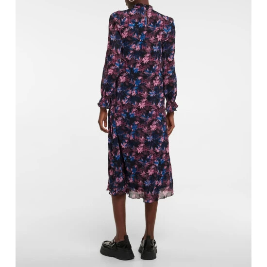 Ganni Floral Plissé Midi Dress - Image 2
