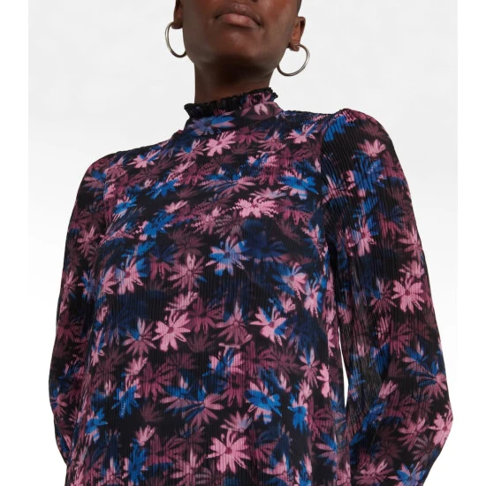 Ganni Floral Plissé Midi Dress - Image 3