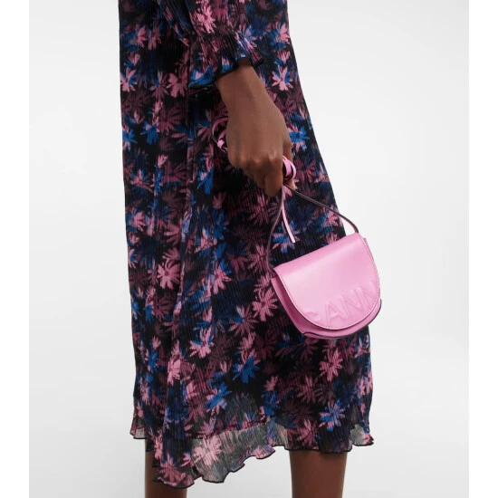 Ganni Floral Plissé Midi Dress - Image 4