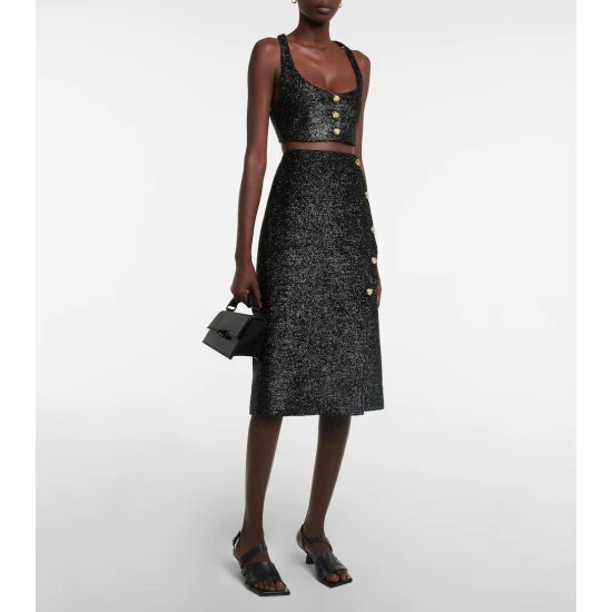 Ganni Sparkle Wrap Midi Skirt