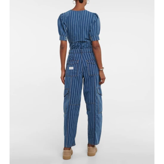 Ganni High-rise Striped Cargo Pants - Image 2