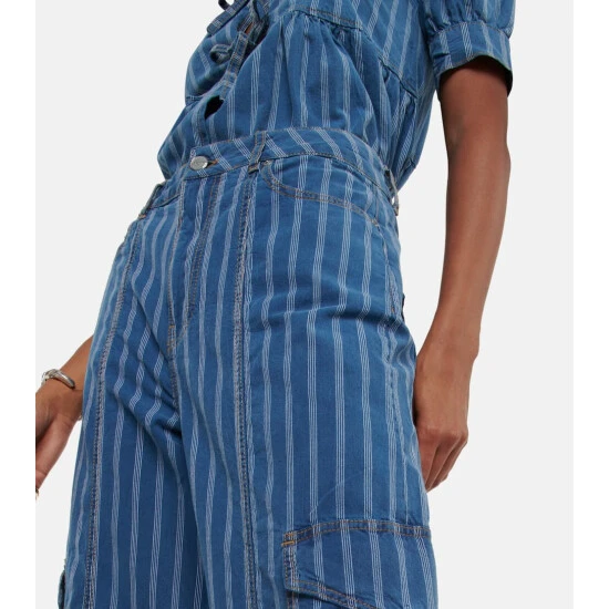 Ganni High-rise Striped Cargo Pants - Image 3