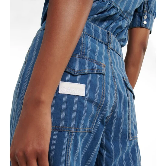 Ganni High-rise Striped Cargo Pants - Image 4