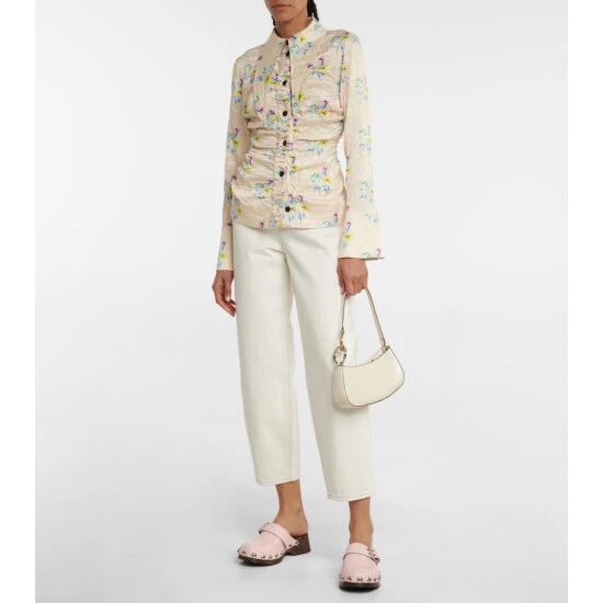 Ganni Buckled Leather Clogs