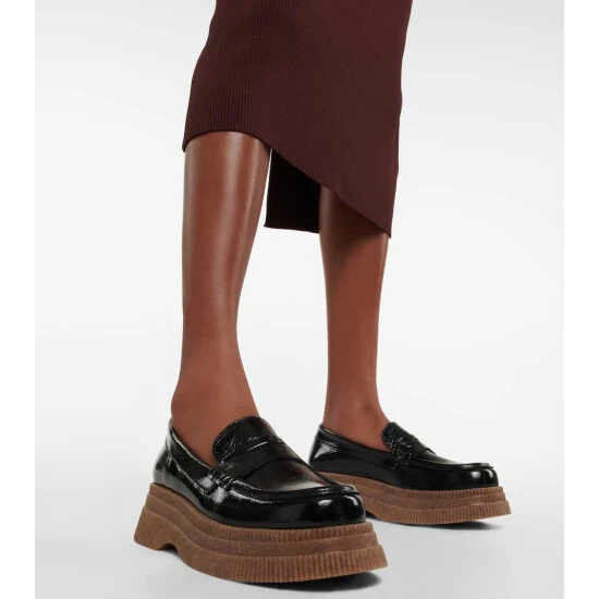 Ganni Patent Leather Platform Loafers - Image 3