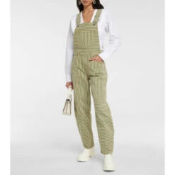 Ganni Striped Denim Overalls