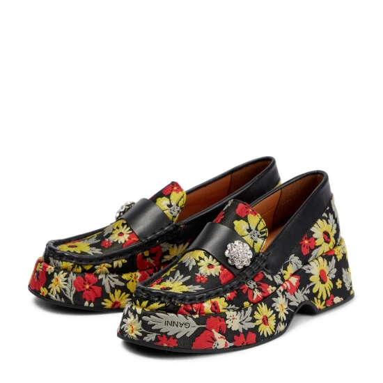 Ganni Retro Jewel Flatform Loafers - Image 4