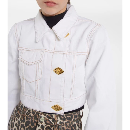 Ganni Cropped Denim Jacket - Image 3