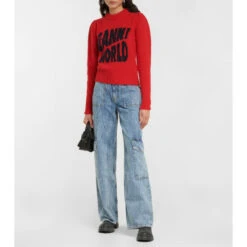 Ganni Jacquard Wool-blend Sweater