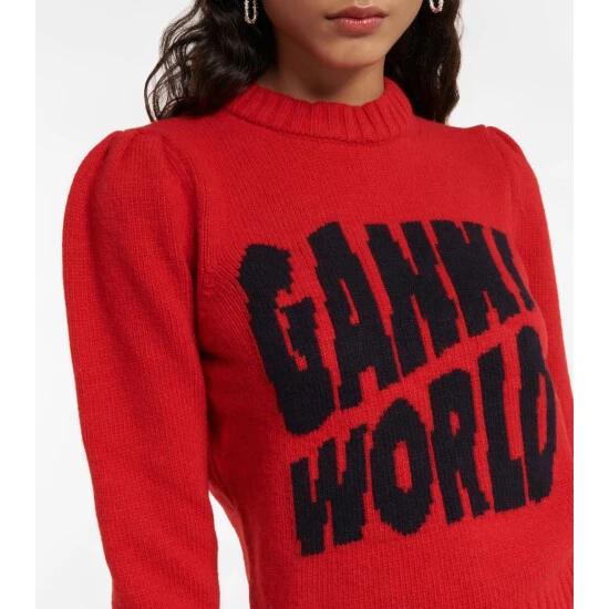 Ganni Jacquard Wool-blend Sweater - Image 3
