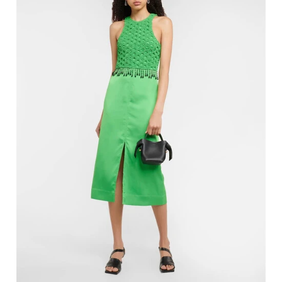 Ganni Halterneck Satin Midi Dress