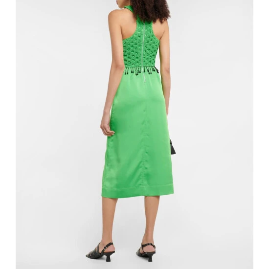 Ganni Halterneck Satin Midi Dress - Image 2