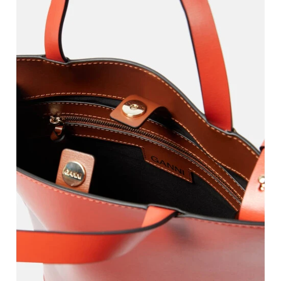 Ganni Medium Leather Tote Bag - Image 2
