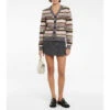Ganni Logo Striped Wool-blend Cardigan