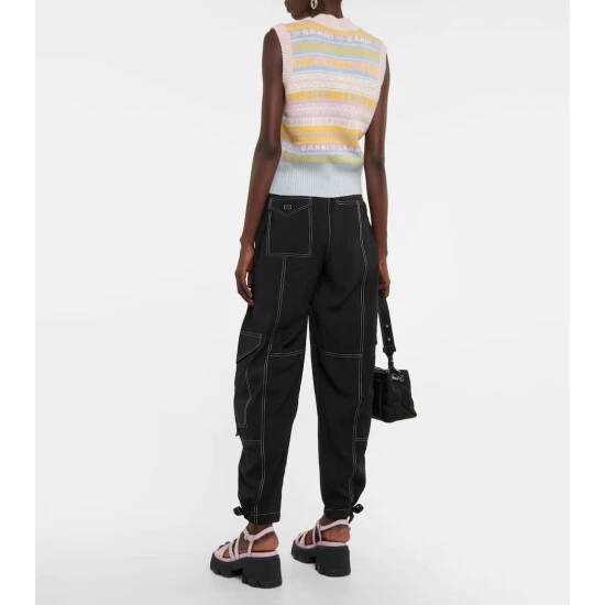 Ganni Logo Intarsia Sweater Vest - Image 2