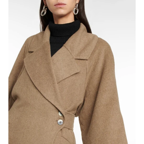 Ganni Wool-blend Wrap Coat - Image 4